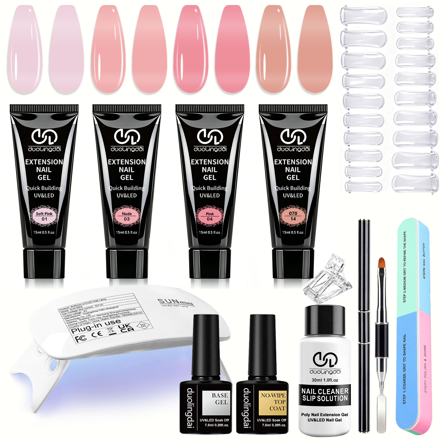 Nail Art Ombre - ดูโอลิงได 4 คัลเลอร์ โพลี เนล เอ็กซ์เทนชั่น
