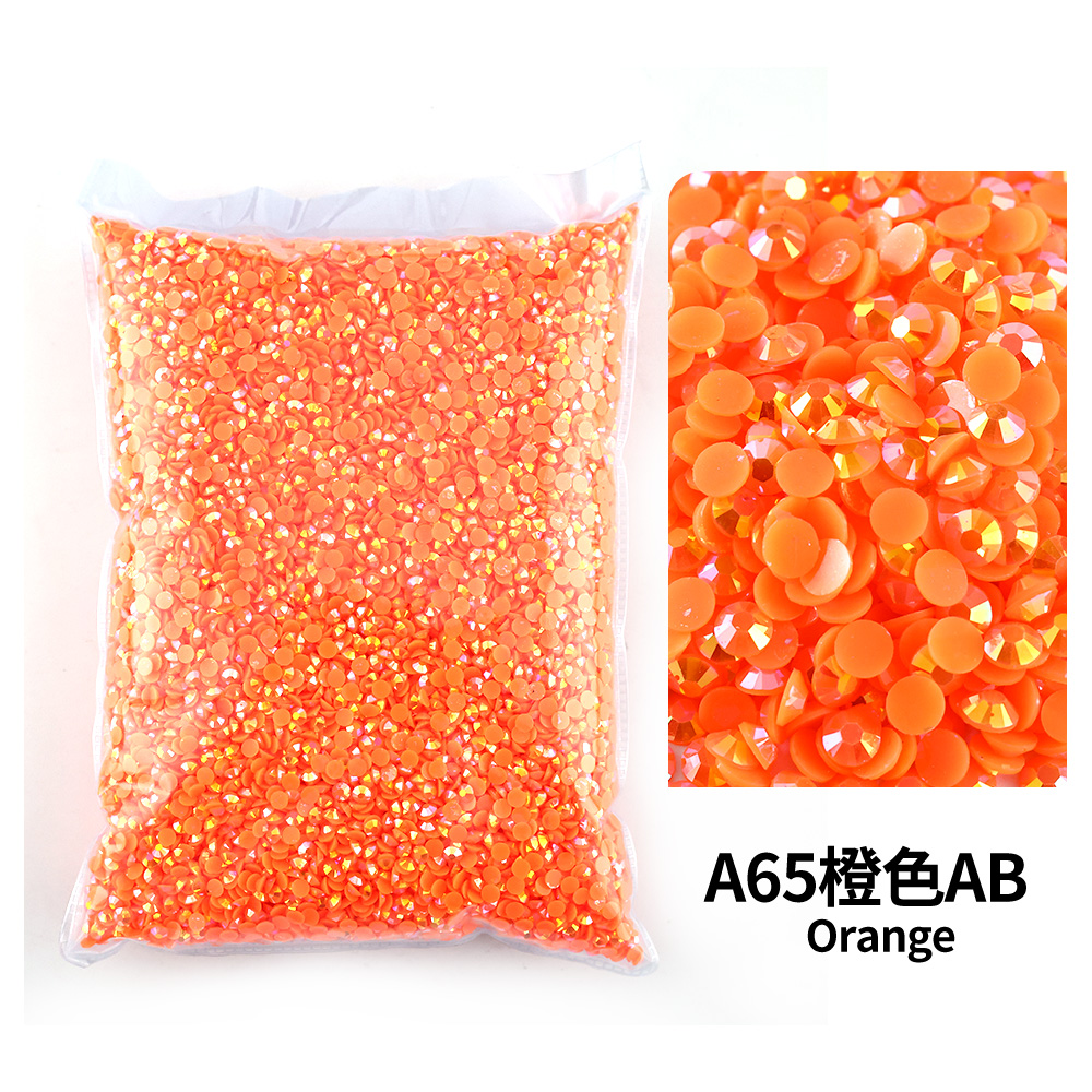 Nail Art Orange - สีส้ม AB ขายส่งเรซิ่น Rhinestone Jelly โปร่งใส