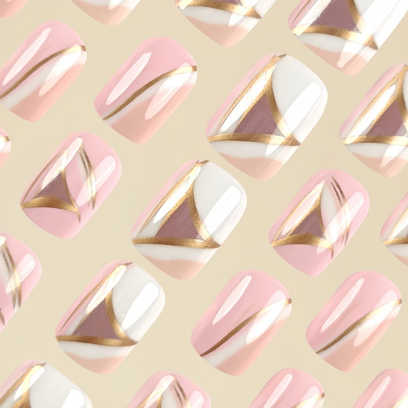 แฟชั่นทรงสี่เหลี่ยมจัตุรัสสั้น - Nail Art Press On บทวิจารณ์และราคา