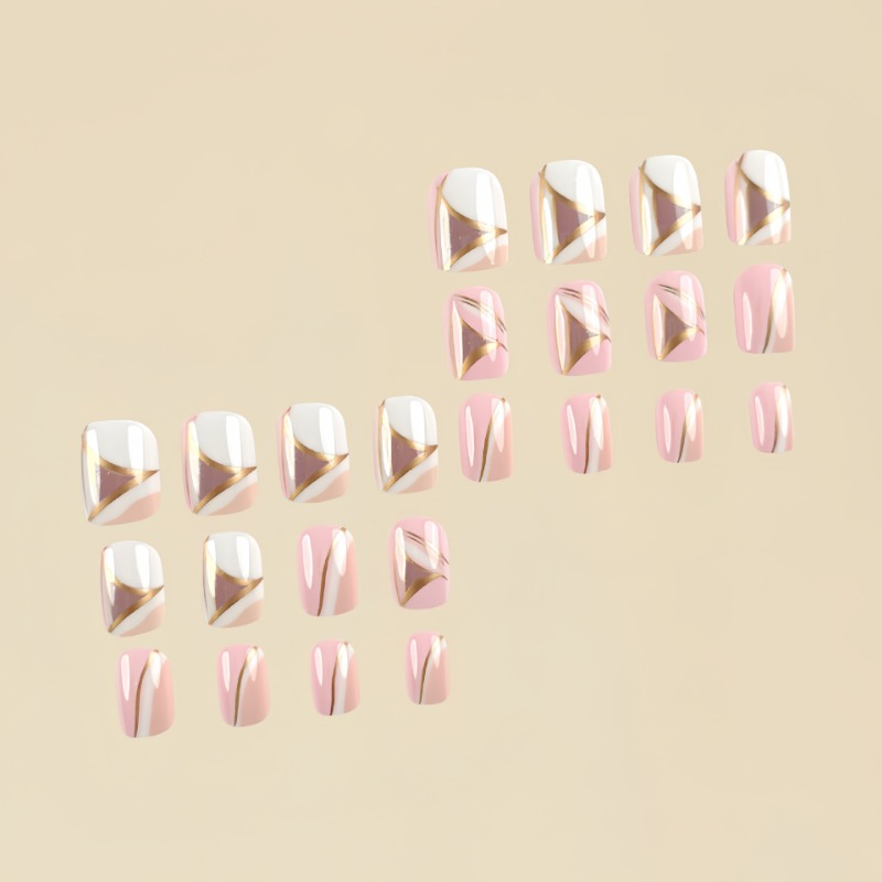 แฟชั่นทรงสี่เหลี่ยมจัตุรัสสั้น - Nail Art Press On บทวิจารณ์และราคา