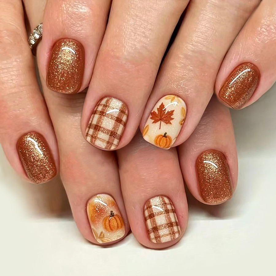 เล็บปลอมอะคริลิกแบบกดติด 24 ชิ - Nail Art Orange บทวิจารณ์และราคา