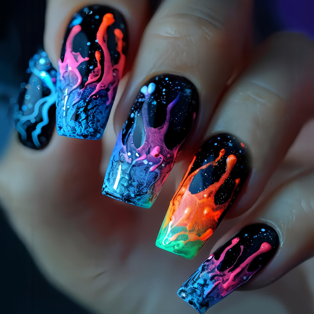 เล็บปลอมขนาดกลางสำหรับผู้หญิงแ - Nail Art Orange บทวิจารณ์และราคา