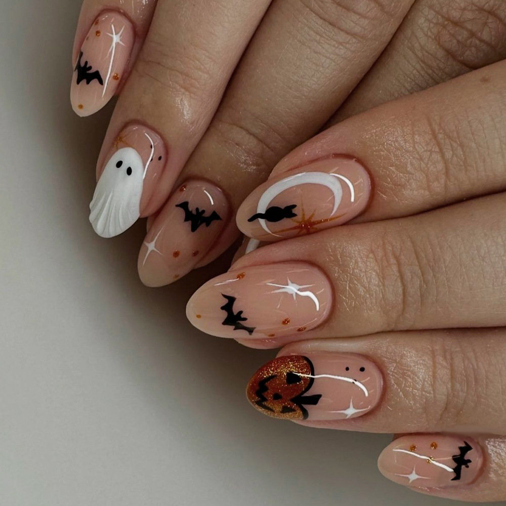 24pcs Simple อัลมอนด์กดบนเล็บน - Nail Art Press On บทวิจารณ์และราคา
