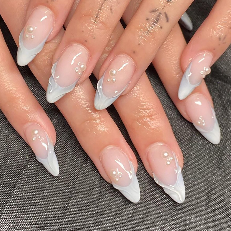 24 ชิ้นเรียบง่ายสีเขียวฝรั่งเศ - Nail Art Press On บทวิจารณ์และราคา