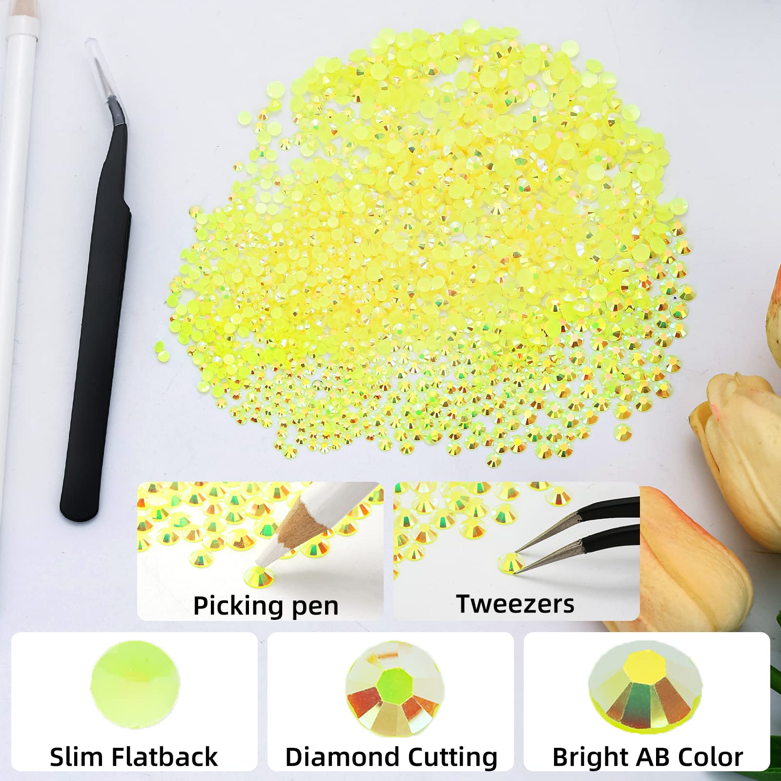 ชุดคริสตัลพลอยเทียมเรซิ่นสีเหล - Nail Art Orange บทวิจารณ์และราคา