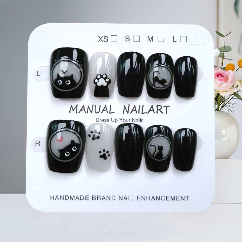 เล็บปลอมลายการ์ตูนแมวน่ารักสีด - Nail Art Pink บทวิจารณ์และราคา