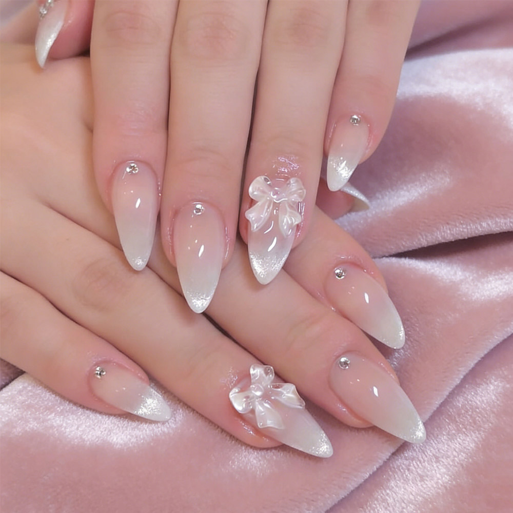 24 ชิ้น เล็บปลอมแบบกดติด ทรงอั - Nail Art Press On บทวิจารณ์และราคา
